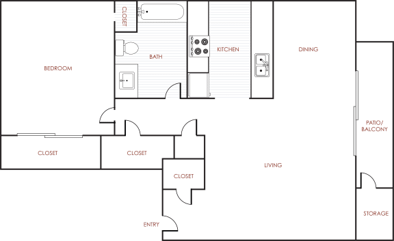 Floor Plans of The Redwoods Apartments in Modesto, CA